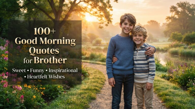 Good Morning Quotes for Brother with two loving brothers at beautiful sunrise