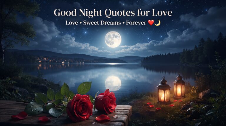 Good Night Quotes for Love with romantic moonlight