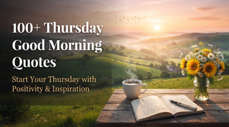 Beautiful Thursday morning sunrise with inspirational Thursday Good Morning Quotes to inspire positivity, happiness, and motivation.
